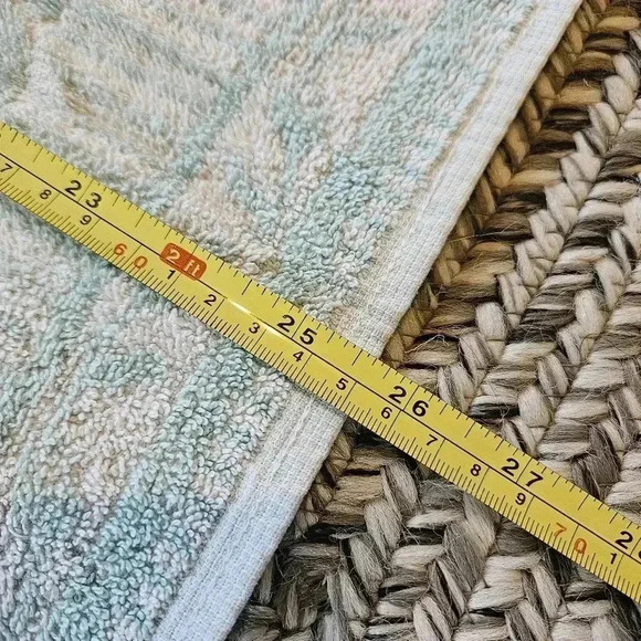 Cannon Bath & Hand Towel Royal Family Retro Mod‎ Flowers Mint Green USA Vintage - Picture 10 of 14